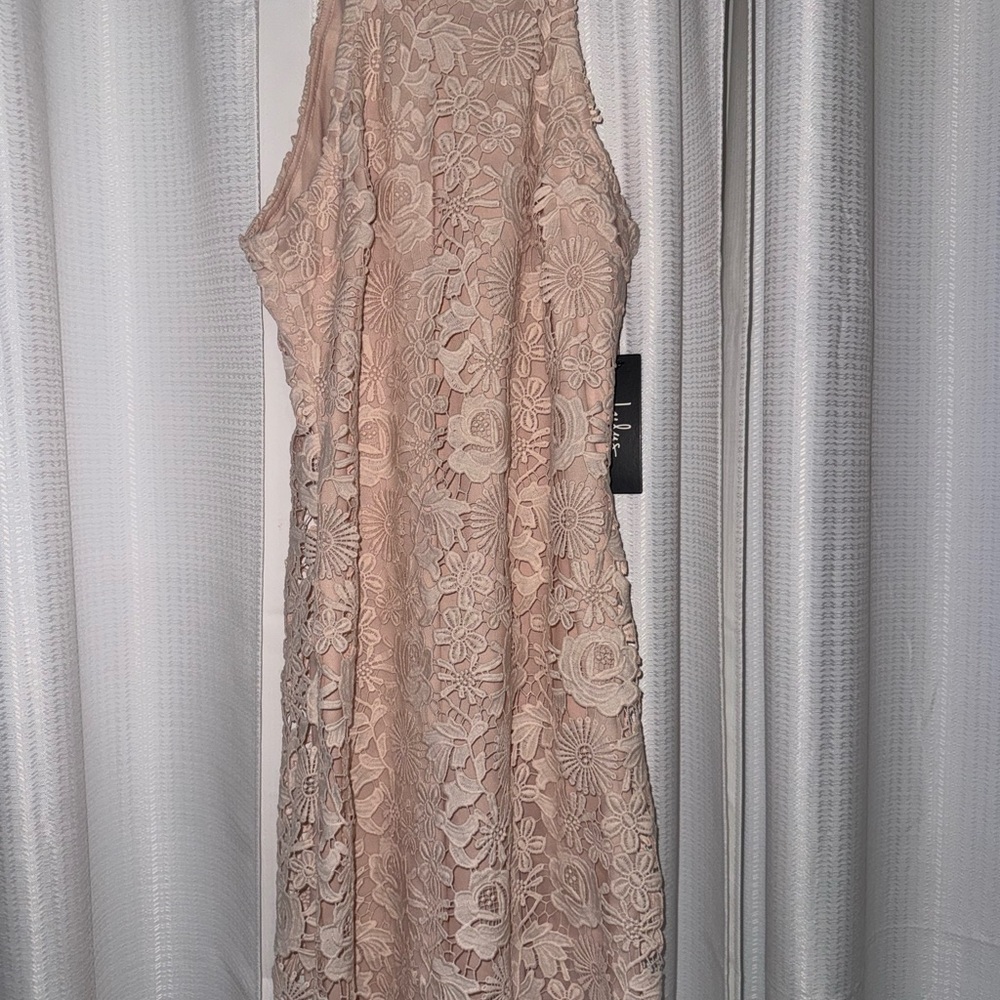 Lulu's Blush Lace Backless Dress women’s large new